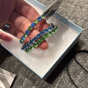 Seahawks Blue and Green Crystal Bracelets